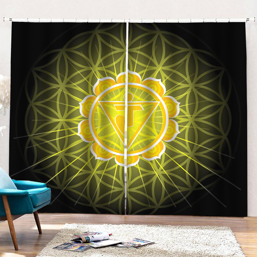 Manipura Chakra Spiritual Print Pencil Pleat Curtains