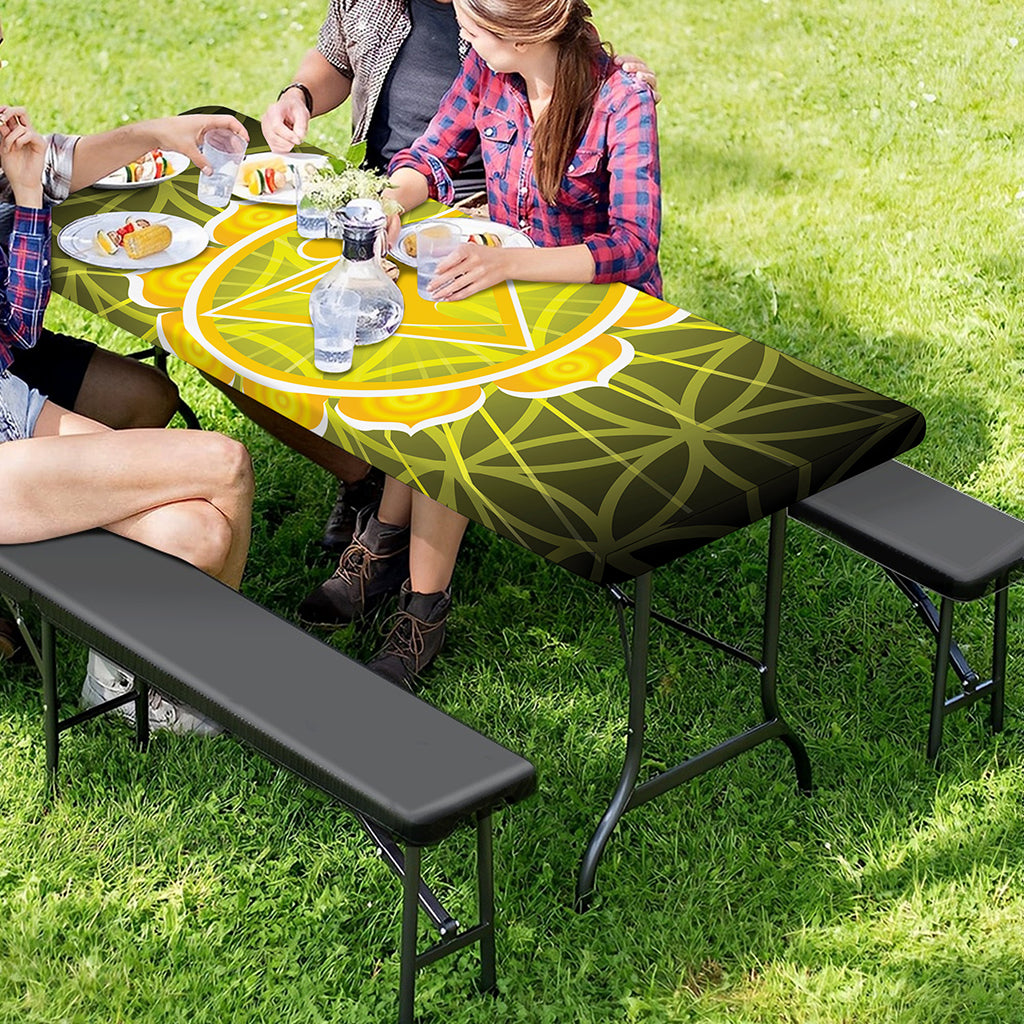 Manipura Chakra Spiritual Print Picnic Table Cover