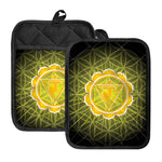 Manipura Chakra Spiritual Print Pot Holders With Pocket