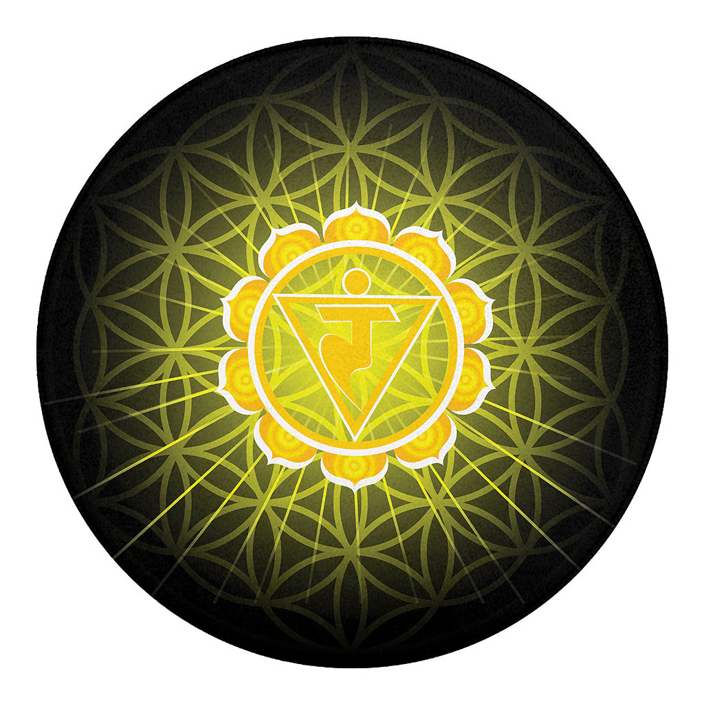 Manipura Chakra Spiritual Print Round Blanket