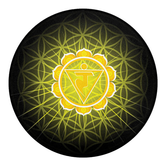Manipura Chakra Spiritual Print Round Blanket