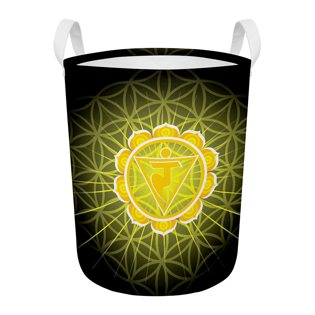 Manipura Chakra Spiritual Print Round Laundry Basket