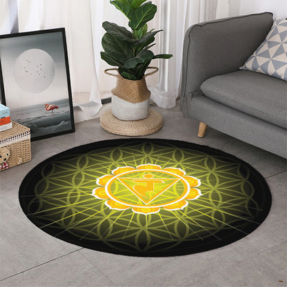 Manipura Chakra Spiritual Print Round Rug
