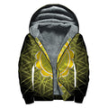 Manipura Chakra Spiritual Print Sherpa Lined Zip Up Hoodie