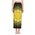 Manipura Chakra Spiritual Print Side Slit Maxi Skirt