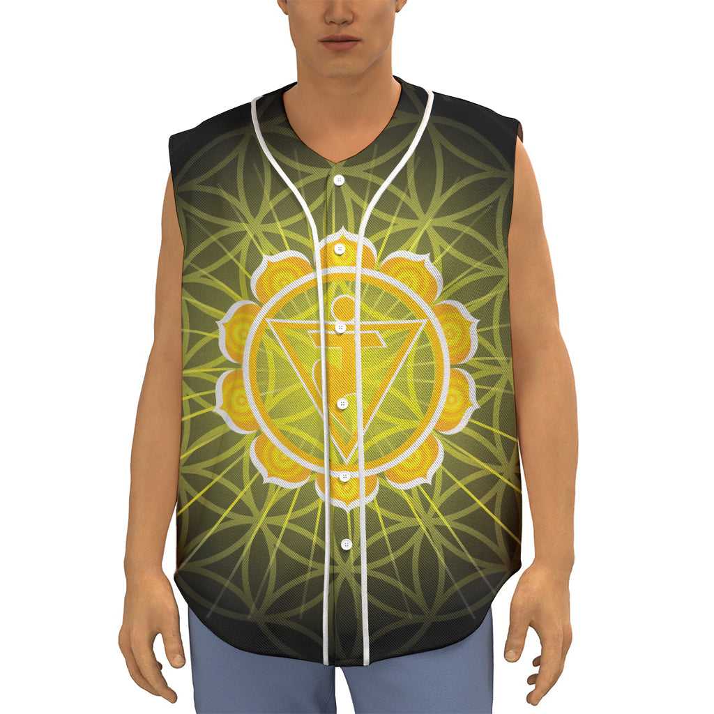 Manipura Chakra Spiritual Print Sleeveless Baseball Jersey