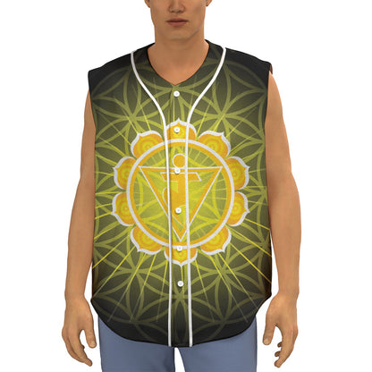 Manipura Chakra Spiritual Print Sleeveless Baseball Jersey