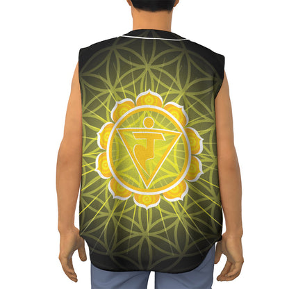 Manipura Chakra Spiritual Print Sleeveless Baseball Jersey
