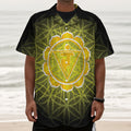 Manipura Chakra Spiritual Print Textured Short Sleeve Shirt