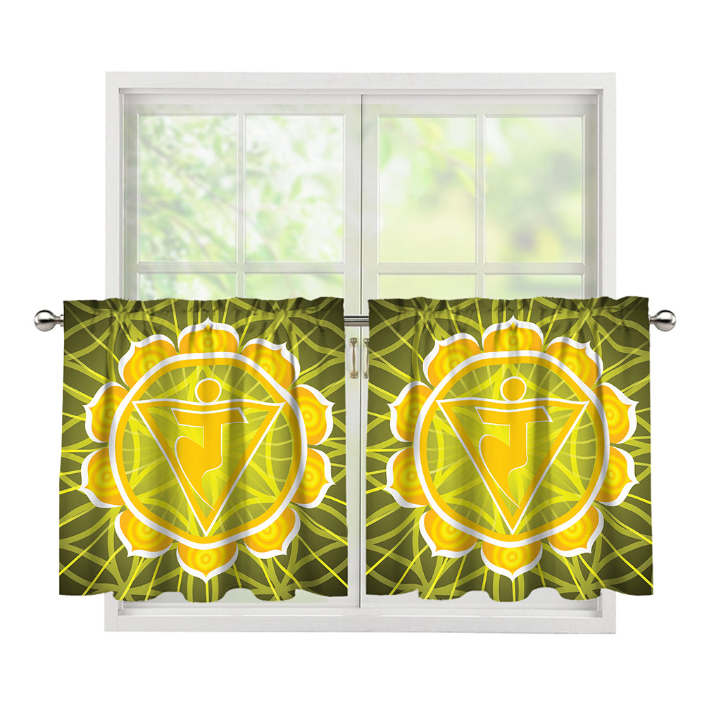 Manipura Chakra Spiritual Print Tier Curtains