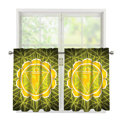 Manipura Chakra Spiritual Print Tier Curtains