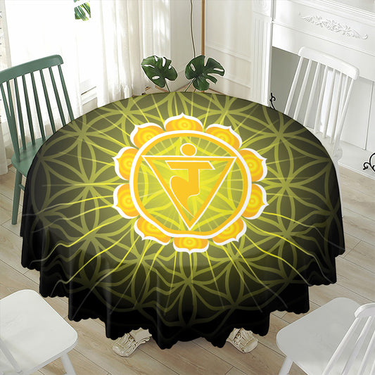 Manipura Chakra Spiritual Print Waterproof Round Tablecloth