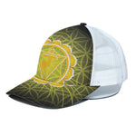 Manipura Chakra Spiritual Print White Mesh Trucker Cap