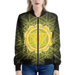 Manipura Chakra Spiritual Print Women's Bomber Jacket