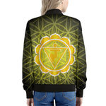 Manipura Chakra Spiritual Print Women's Bomber Jacket
