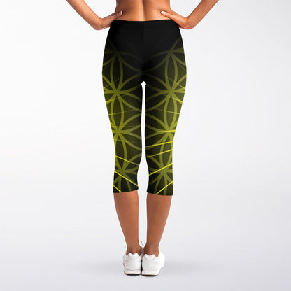 Manipura Chakra Spiritual Print Women's Capri Leggings