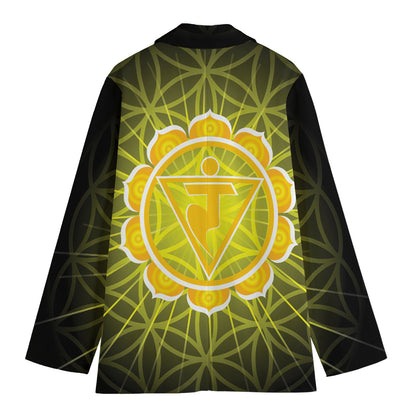 Manipura Chakra Spiritual Print Women's Cotton Blazer