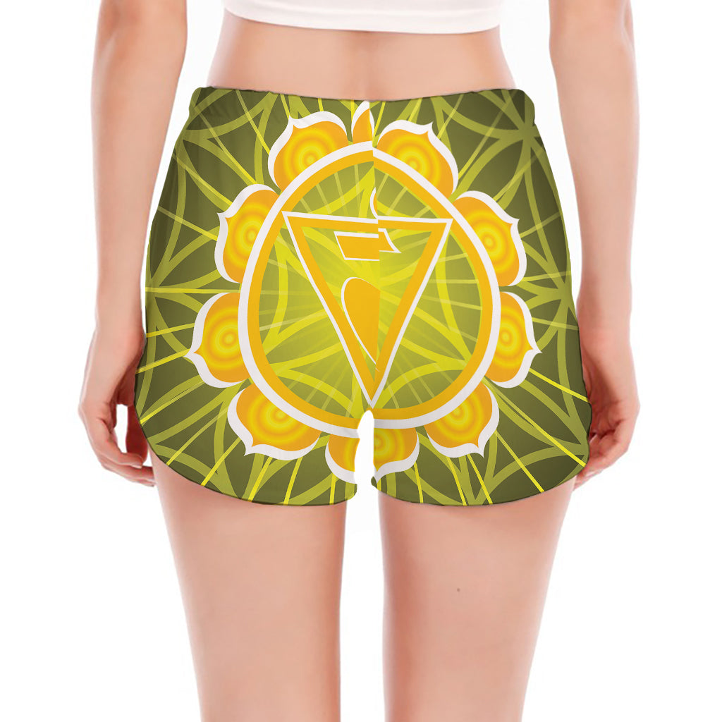 Manipura Chakra Spiritual Print Women's Split Running Shorts