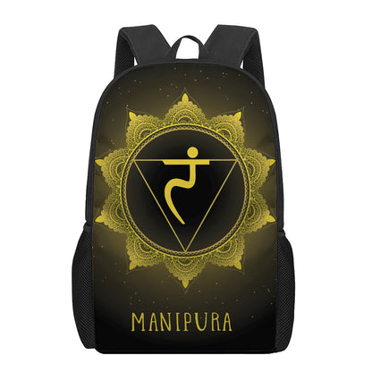Manipura Chakra Symbol Print 17 Inch Backpack