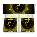 Manipura Chakra Symbol Print 3 Piece Kitchen Curtains
