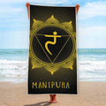 Manipura Chakra Symbol Print Beach Towel