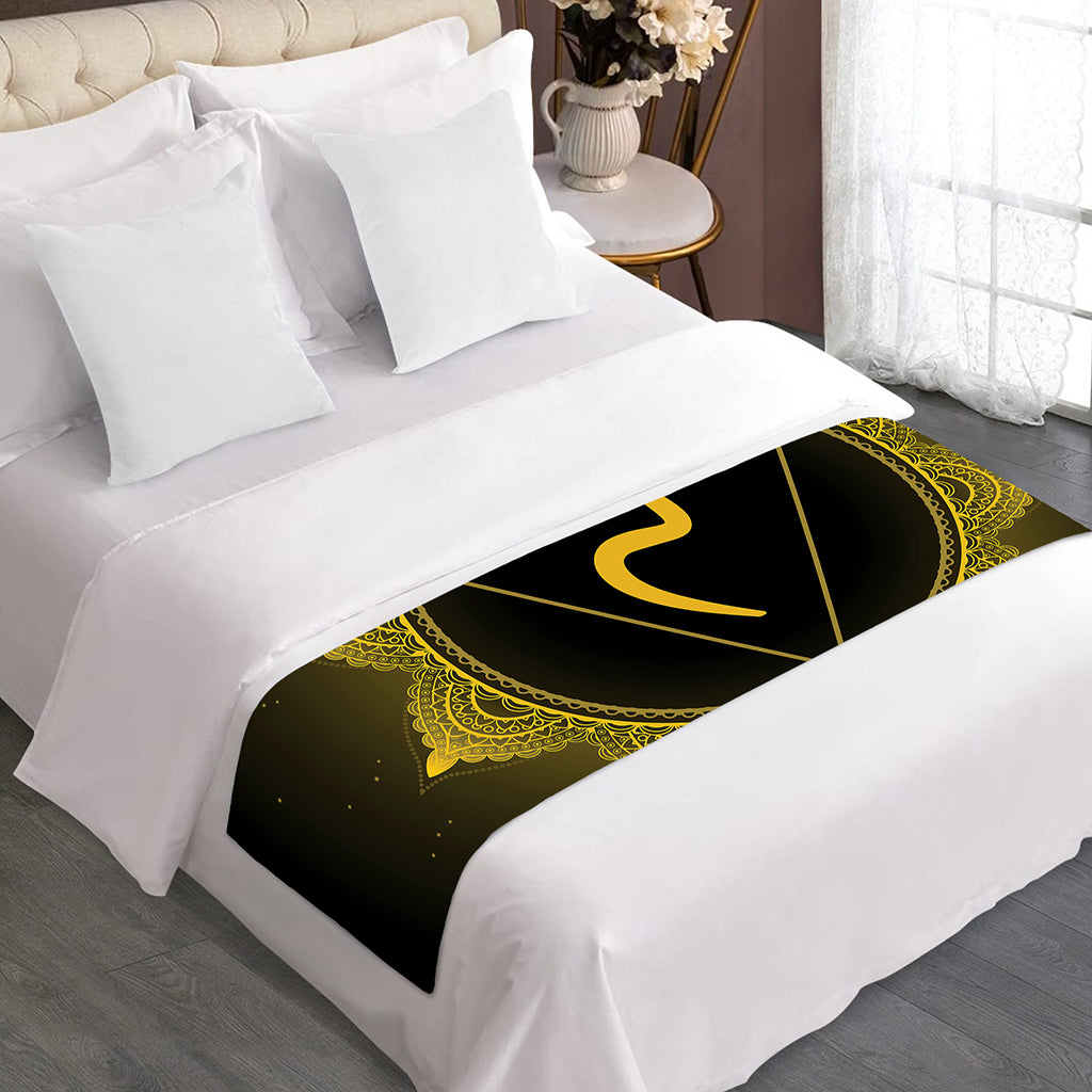 Manipura Chakra Symbol Print Bed Runner