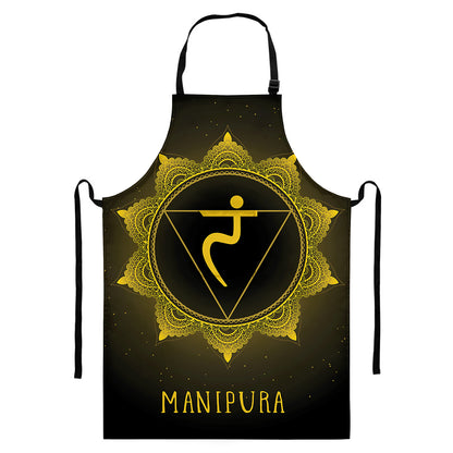 Manipura Chakra Symbol Print Bib Apron With Pocket