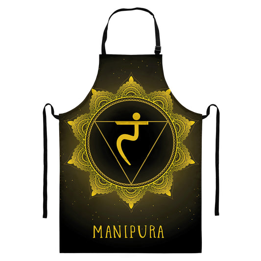 Manipura Chakra Symbol Print Bib Apron With Pocket