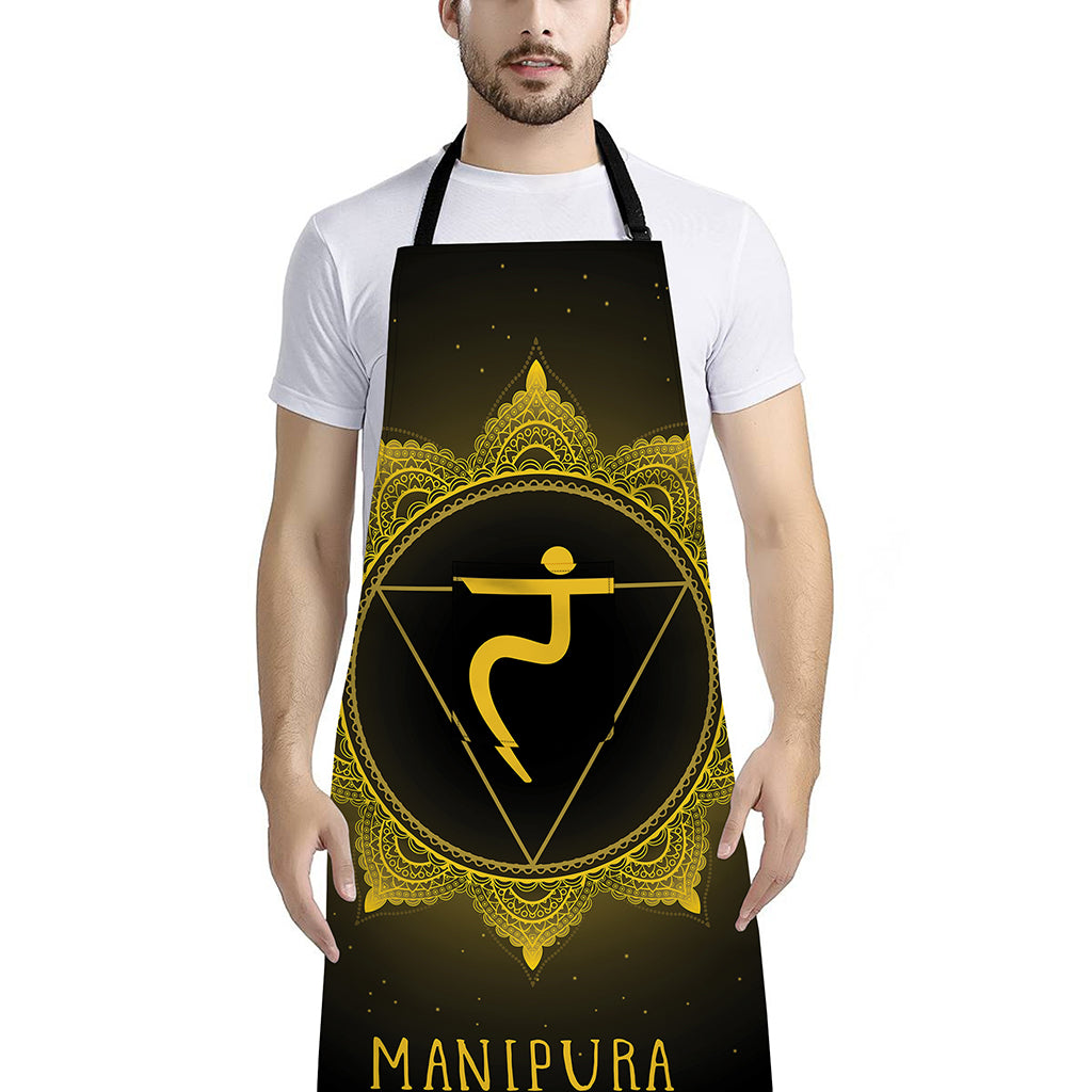 Manipura Chakra Symbol Print Bib Apron With Pocket
