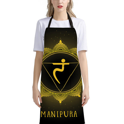Manipura Chakra Symbol Print Bib Apron With Pocket