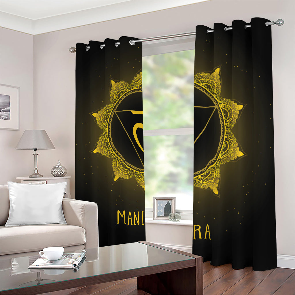 Manipura Chakra Symbol Print Blackout Grommet Curtains