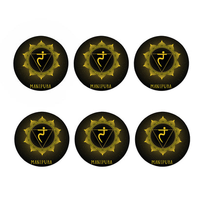 Manipura Chakra Symbol Print Coaster Set