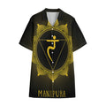 Manipura Chakra Symbol Print Cotton Hawaiian Shirt