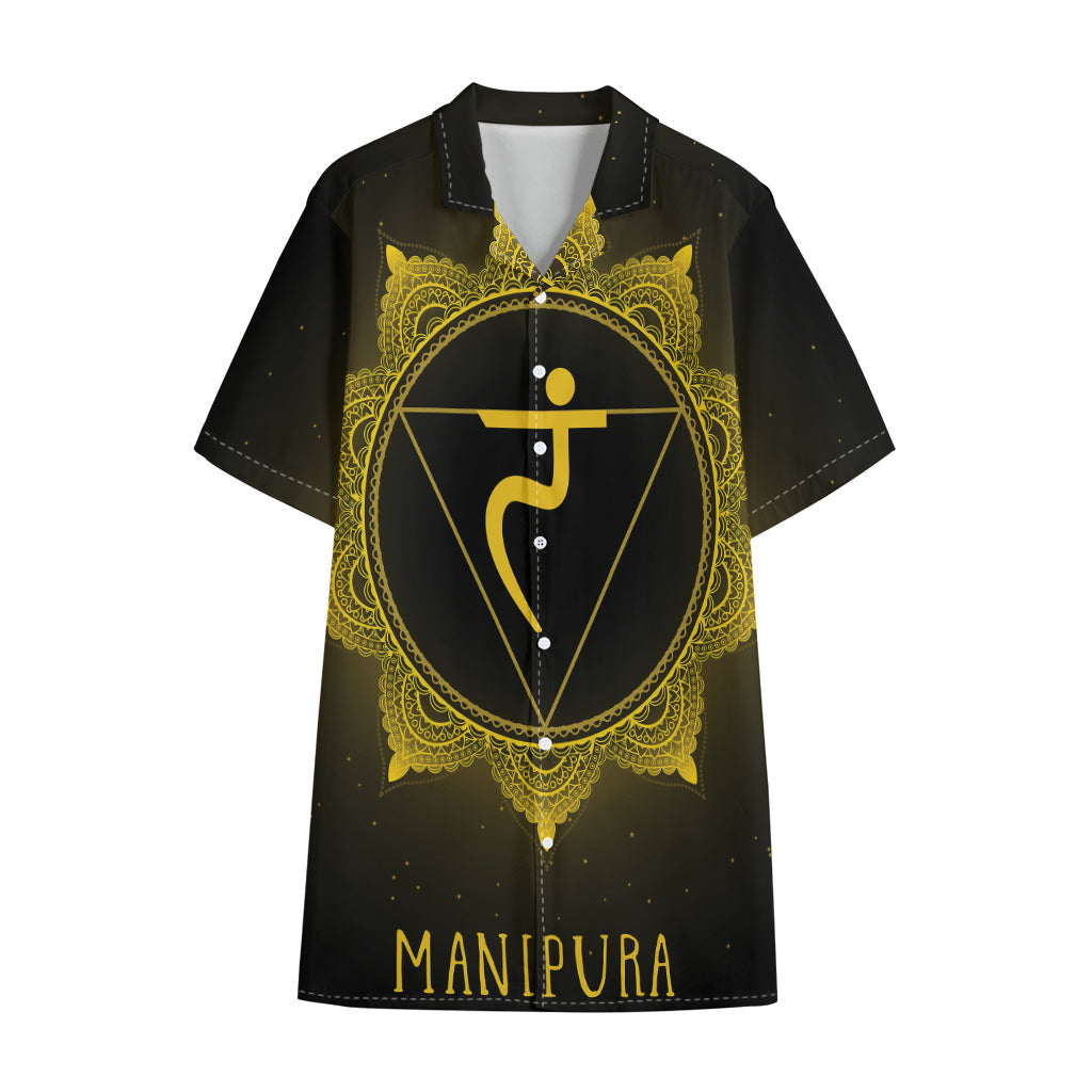 Manipura Chakra Symbol Print Cotton Hawaiian Shirt
