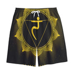 Manipura Chakra Symbol Print Cotton Shorts