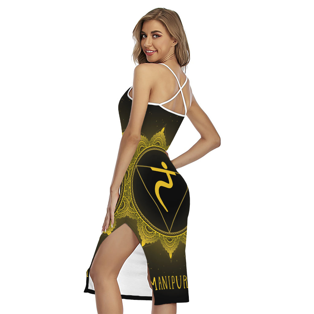Manipura Chakra Symbol Print Cross Back Cami Dress