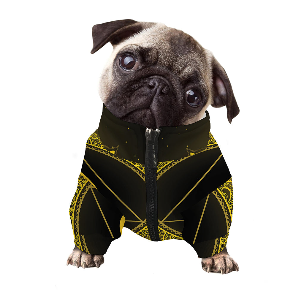 Manipura Chakra Symbol Print Dog Zip Up Jacket