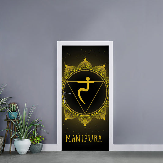 Manipura Chakra Symbol Print Door Sticker