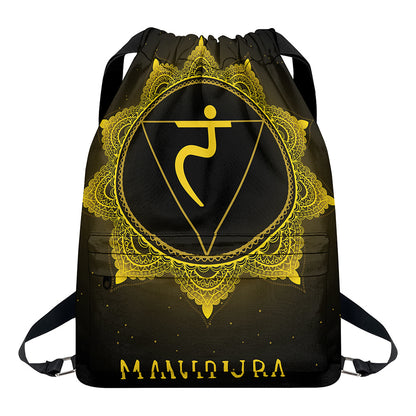 Manipura Chakra Symbol Print Drawstring Backpack
