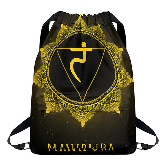 Manipura Chakra Symbol Print Drawstring Backpack