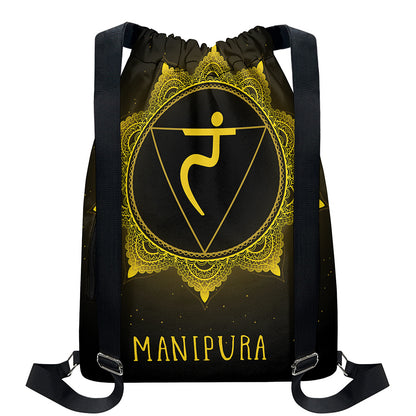Manipura Chakra Symbol Print Drawstring Backpack