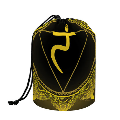 Manipura Chakra Symbol Print Drawstring Makeup Bag