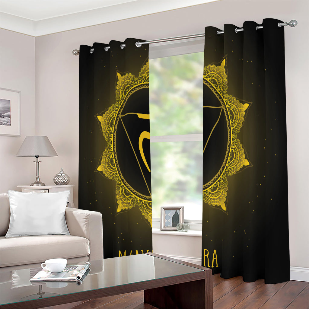 Manipura Chakra Symbol Print Extra Wide Grommet Curtains