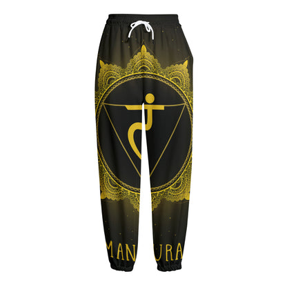 Manipura Chakra Symbol Print Fleece Lined Knit Pants
