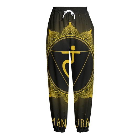 Manipura Chakra Symbol Print Fleece Lined Knit Pants