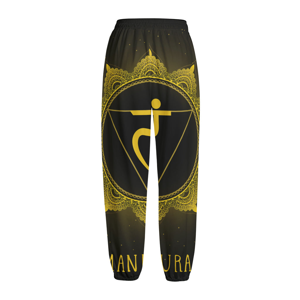Manipura Chakra Symbol Print Fleece Lined Knit Pants