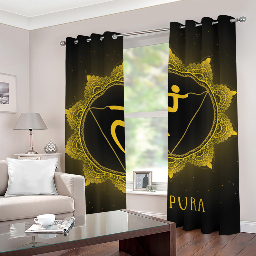 Manipura Chakra Symbol Print Grommet Curtains