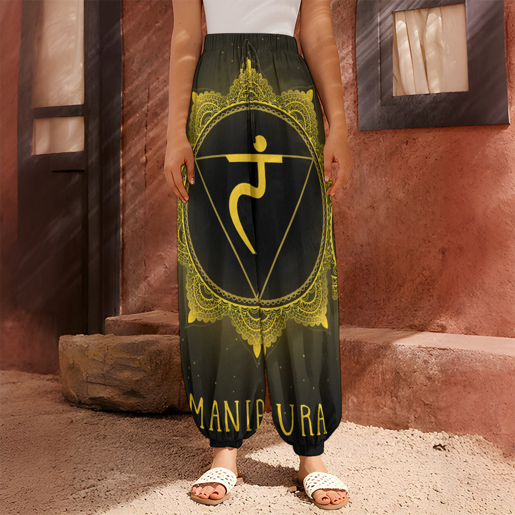 Manipura Chakra Symbol Print Harem Pants