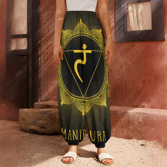 Manipura Chakra Symbol Print Harem Pants