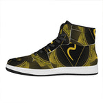 Manipura Chakra Symbol Print High Top Leather Sneakers